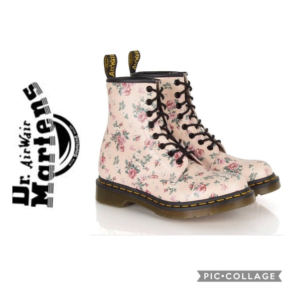 Dr. Martens Shoes - Dr. Martens Victorian Floral Print Leather Boots 6